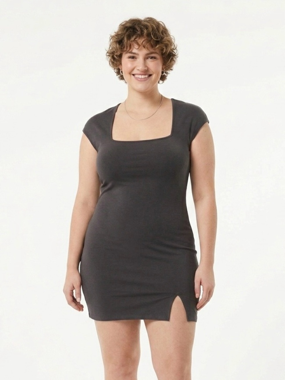 H&M Divided, Charcoal Gray Scoop Neck Dress - XL